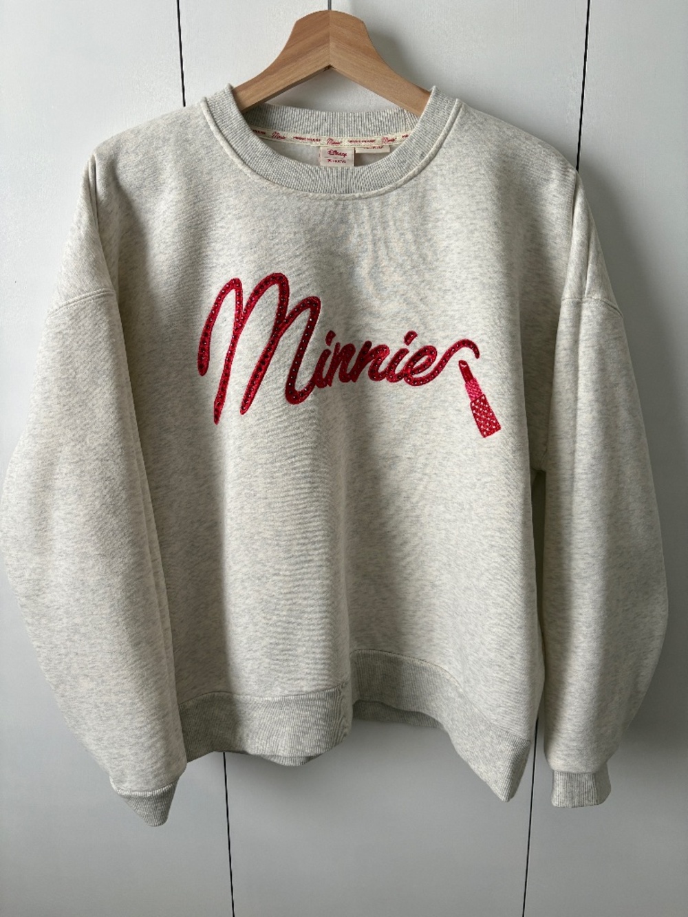 Disney Macy's Women's Minnie Mouse Sweatshirt Embellished Crystals Size M